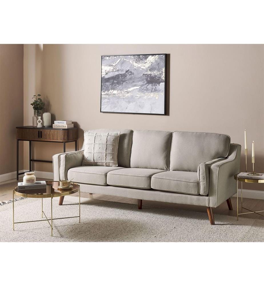 Sofa 3-Sitzer LOKKA Stoff Beige
