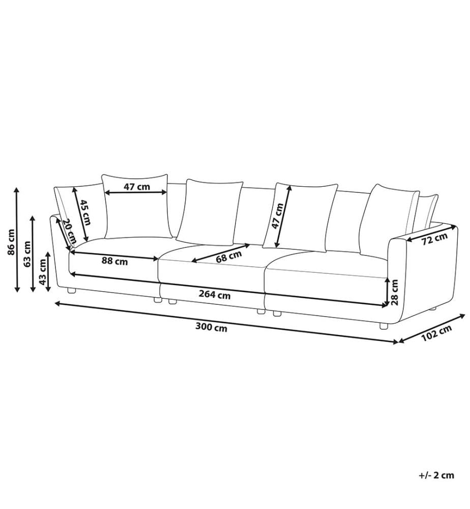 Sofa 3-Sitzer SIGTUNA Stoff Beige
