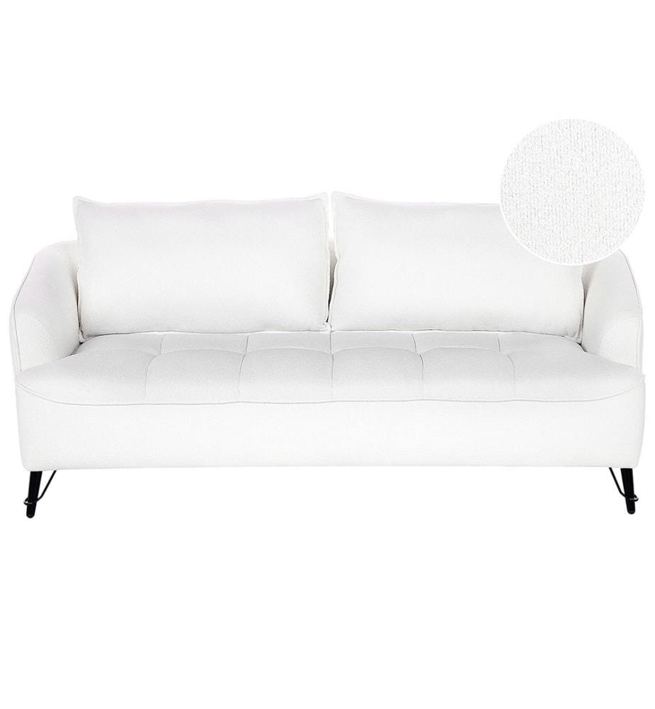Sofa 3-Sitzer HOBRO Bouclé Weiss