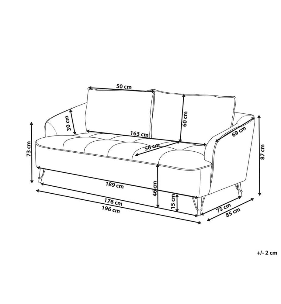 Sofa 3-Sitzer HOBRO Bouclé Weiss