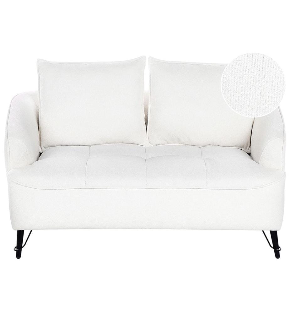 Sofa 2-Sitzer HOBRO Bouclé Weiss
