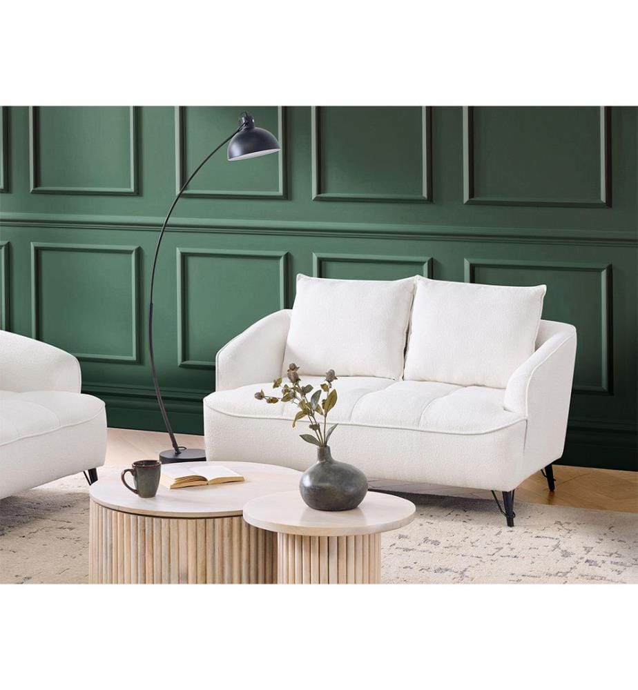 Sofa 2-Sitzer HOBRO Bouclé Weiss
