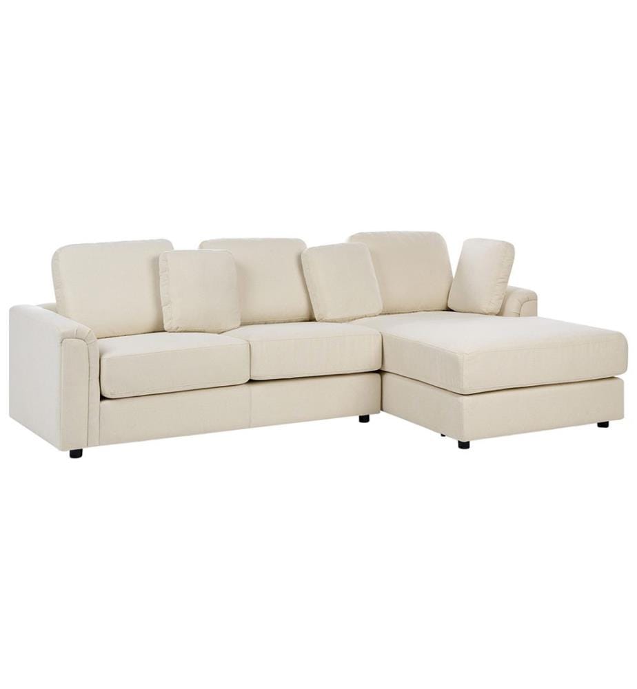 Ecksofa 4-Sitzer KOHLO Stoff Hellbeige linksseitig