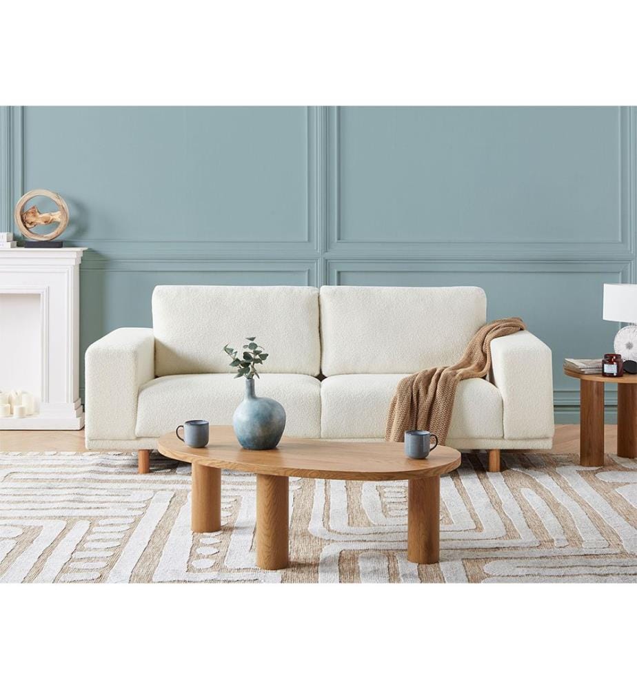 Sofa 3-Sitzer NIVALA Bouclé Cremeweiss