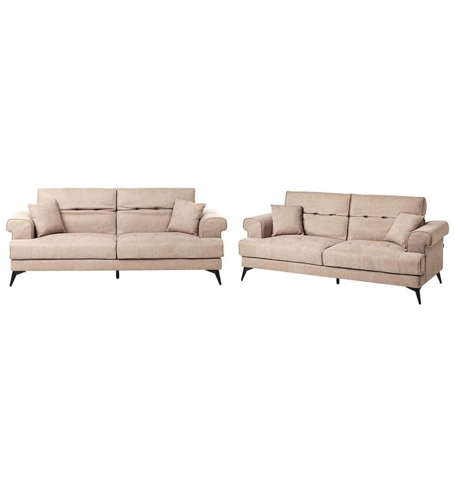 Sofa Set 5-Sitzer SKIVE Stoff Hellbraun