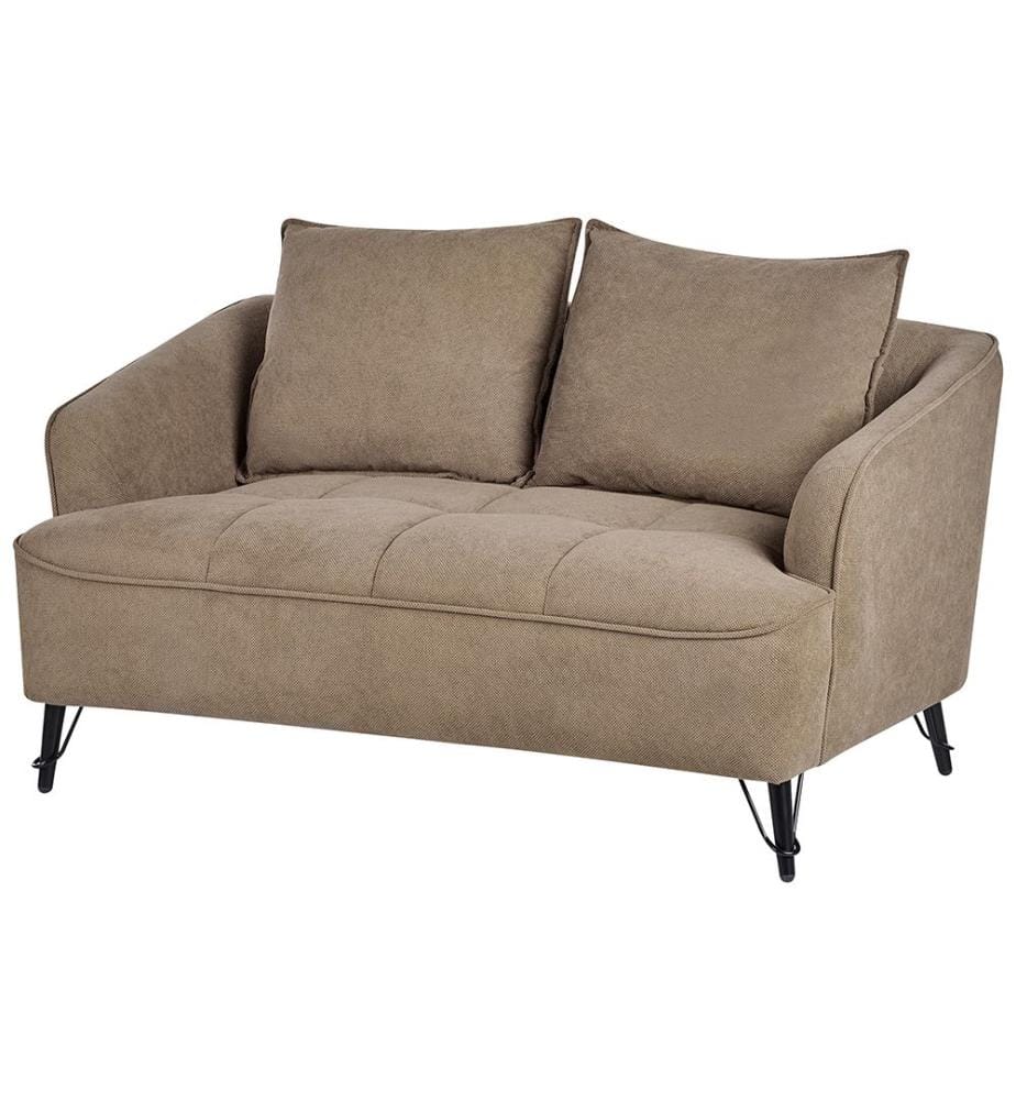 Sofa 2-Sitzer HOBRO Stoff Hellbraun