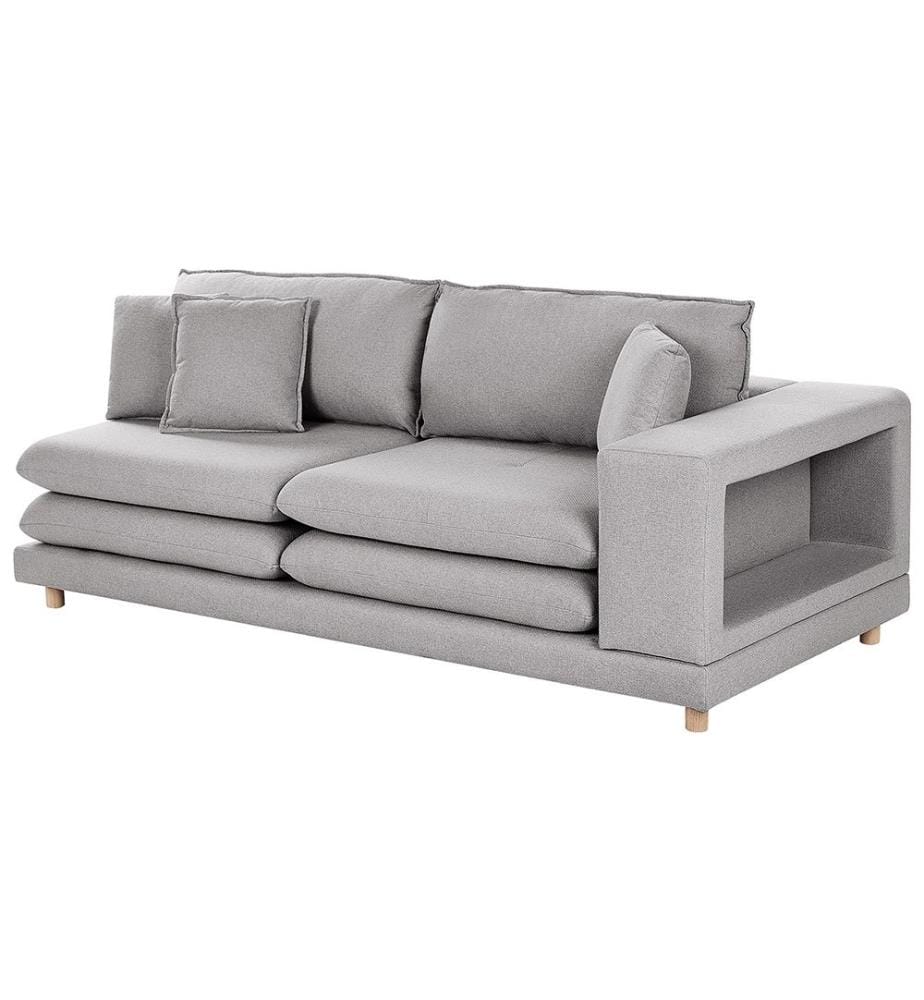 Sofa 2 Seater HEDEN Fabric Grey with Cushion