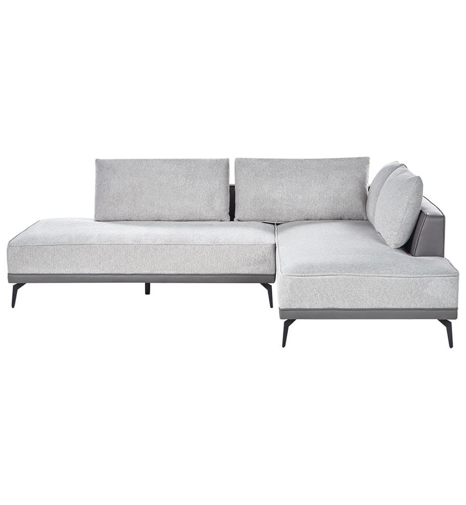 Ecksofa 3-Sitzer MYKEN Stoff Hellgrau linksseitig