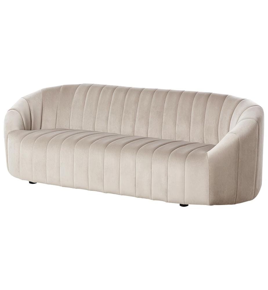 Sofa 3-Sitzer MALUNG Samtstoff Beige