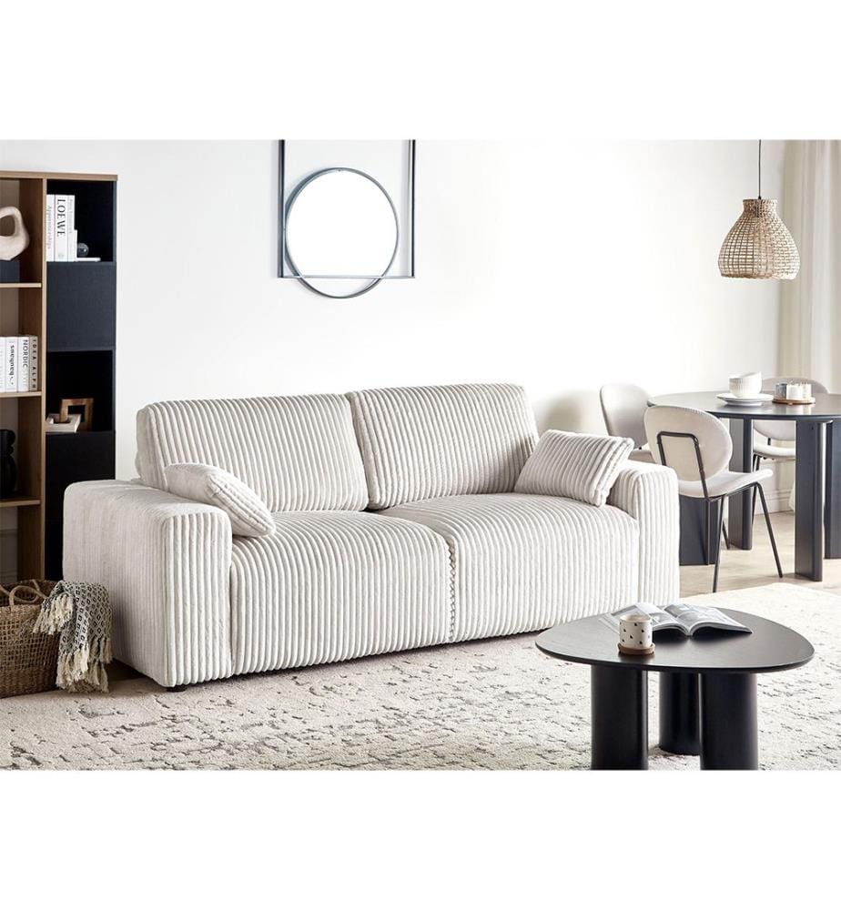 3-Sitzer SANDORA Cord Cremeweiss
