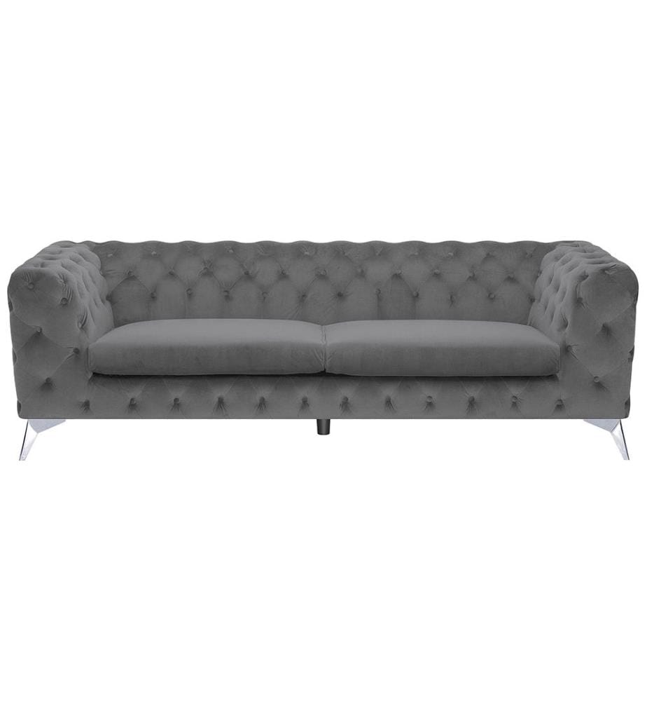 Sofa 3-Sitzer SOTRA Samtstoff Grau