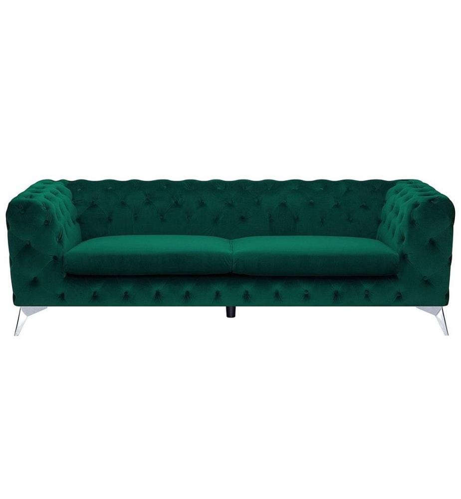 Sofa 3-Sitzer SOTRA Samtstoff Smaragdgrün