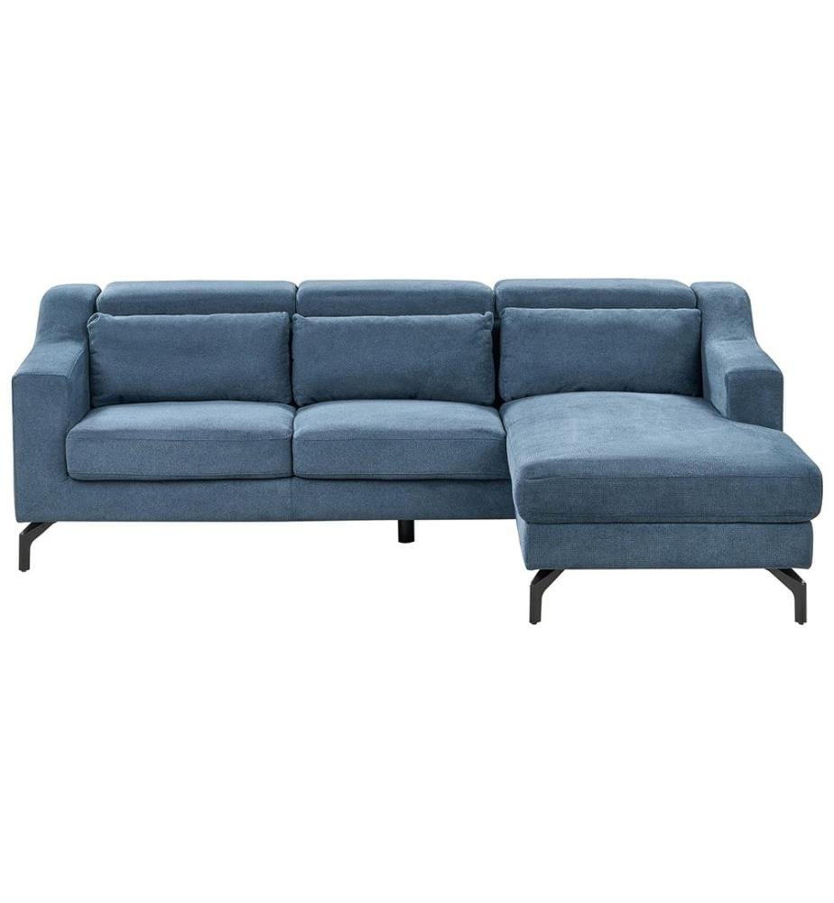Divano angolare 4 posti GLOSLI Tessuto Blu marino Lato Sinistro