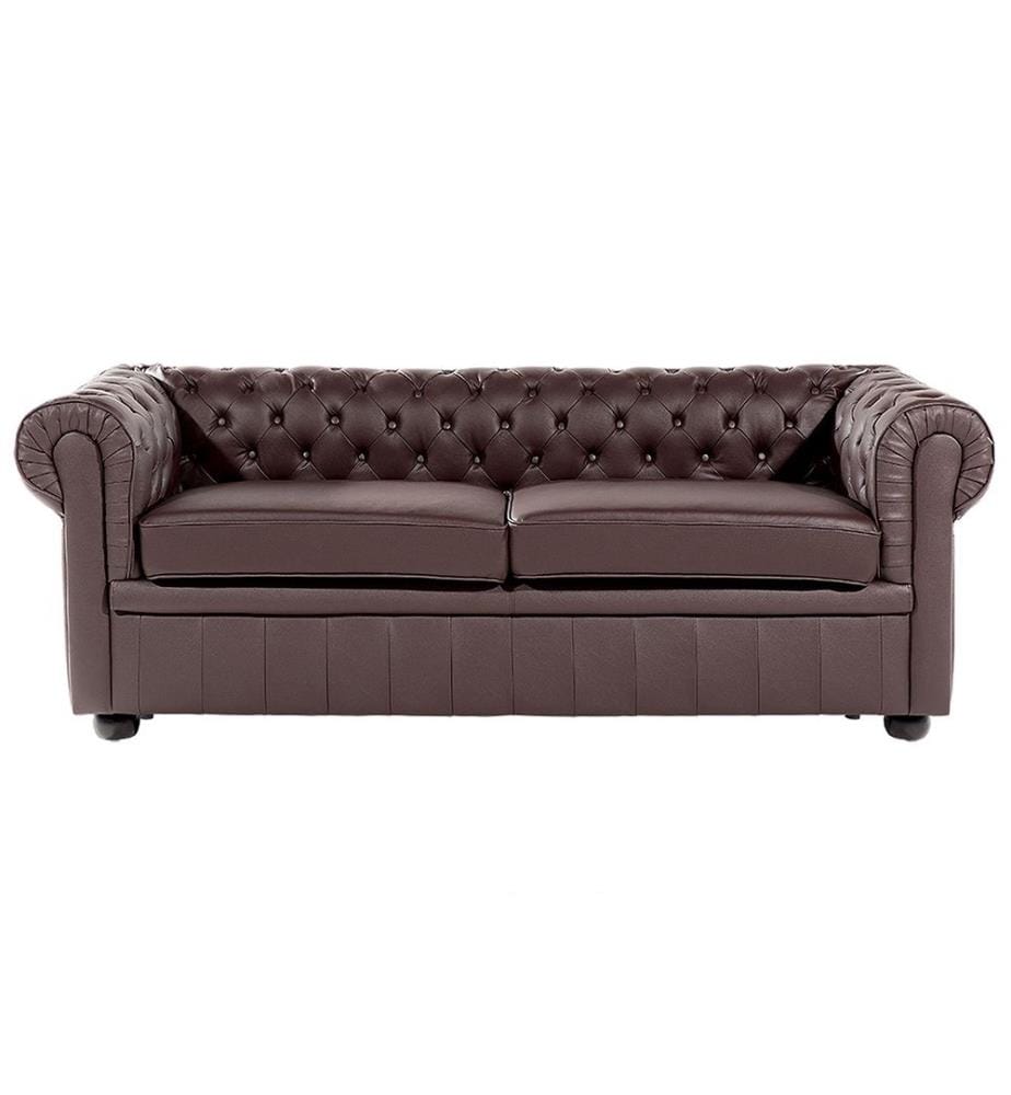 Sofa 3-Sitzer CHESTERFIELD Echtleder Braun