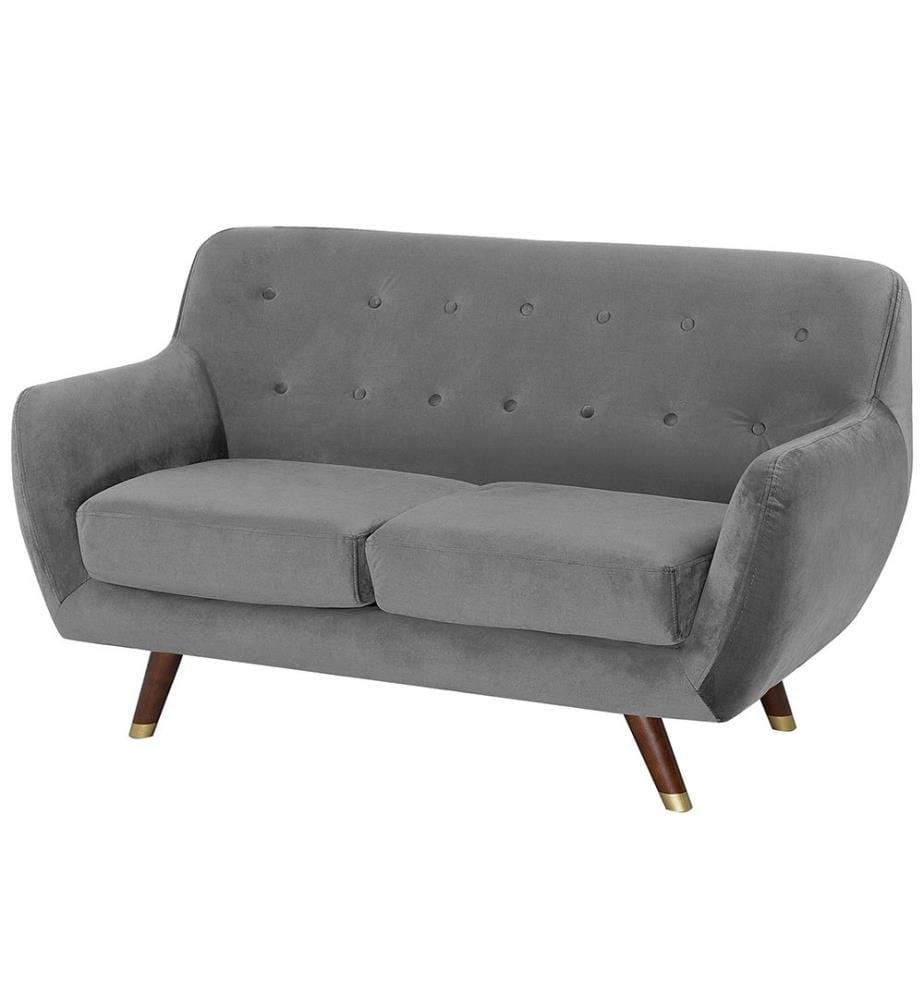 Sofa 2-Sitzer BODO Samtstoff Grau