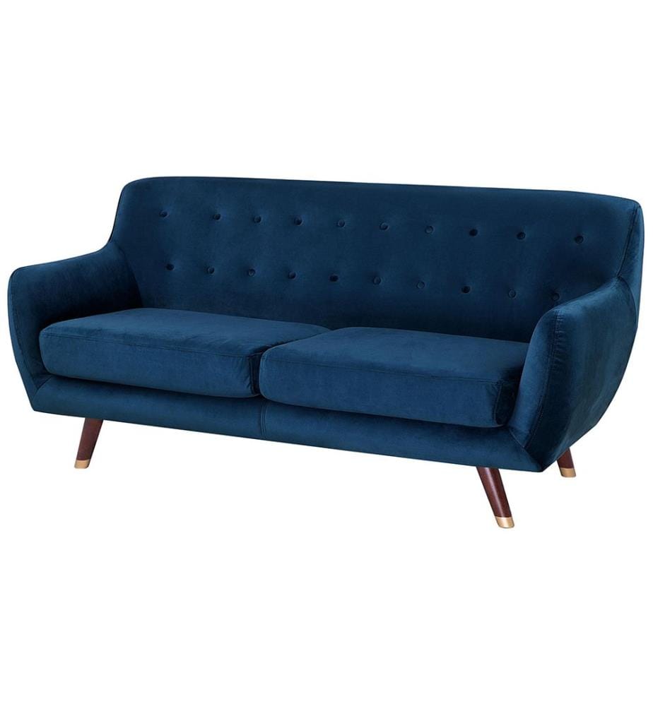 Sofa 3-Sitzer BODO Samtstoff Marineblau