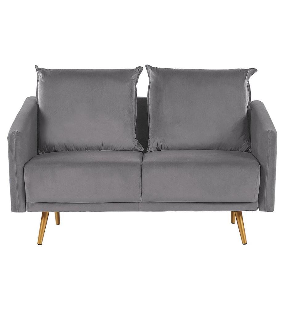 Sofa 2-Sitzer MAURA Samtstoff Grau