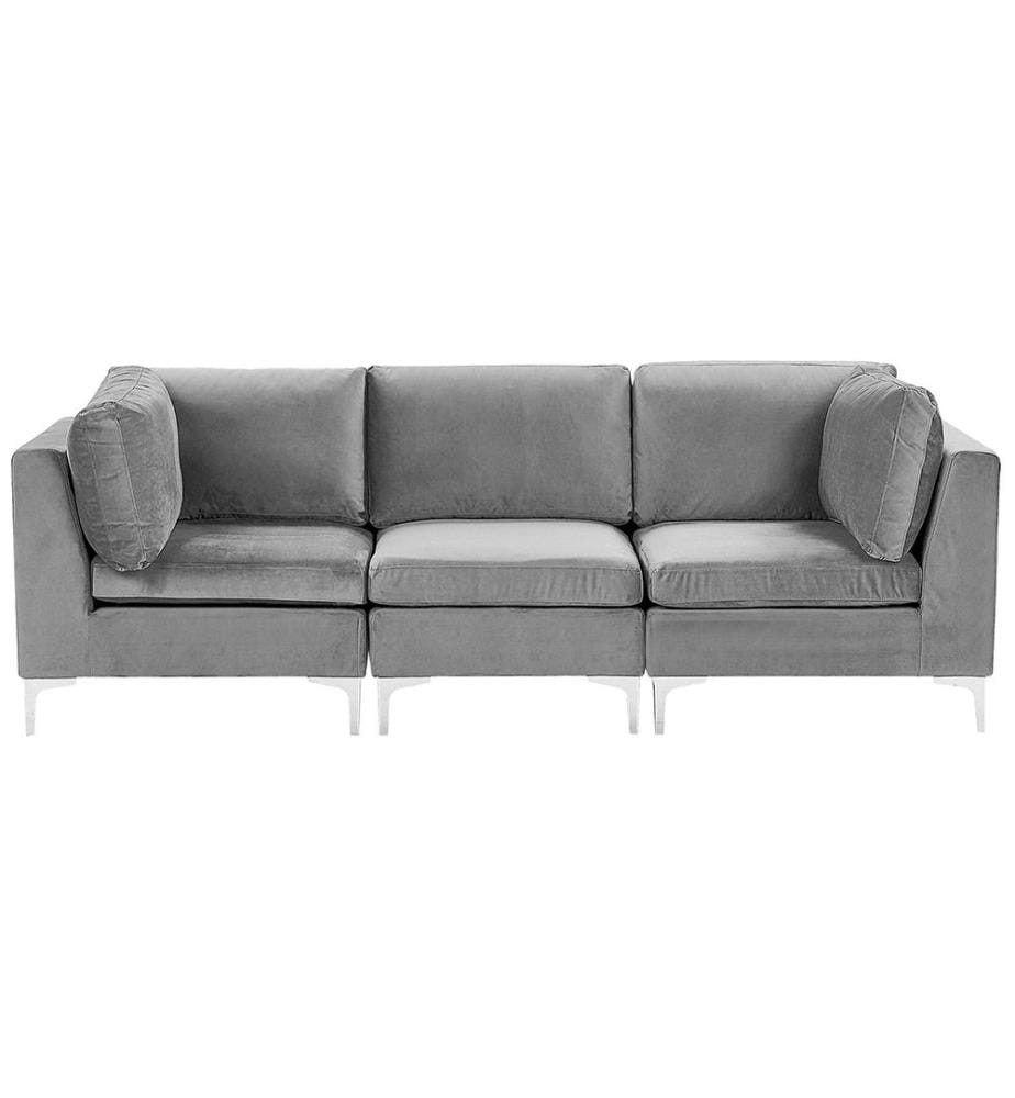 Modulsofa 3-Sitzer EVJA Samtstoff Grau
