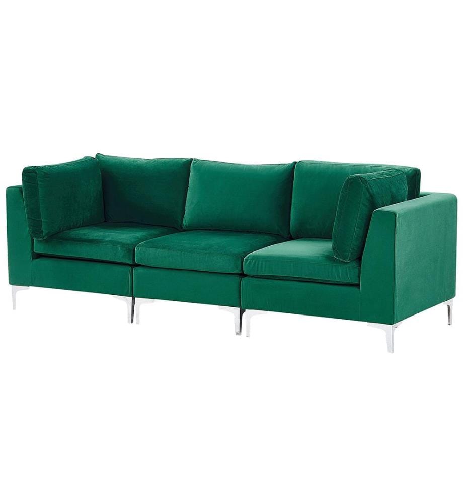 Modulsofa 3-Sitzer EVJA Samtstoff Grün