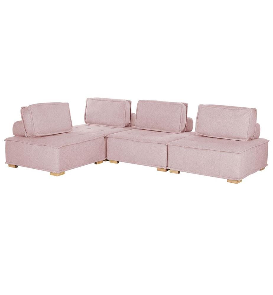Modul Ecksofa 4-Sitzer TIBRO Stoff Rosa rechtsseitig