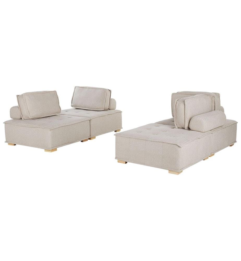 Modulsofa Set 4-Sitzer TIBRO Stoff Hellbeige