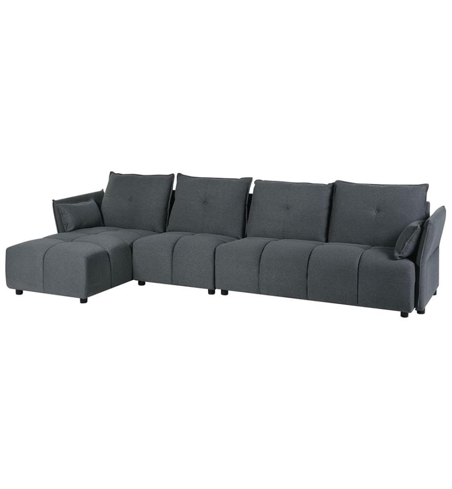Canapé d'angle 4 places TOMRA Tissu Gris graphite Côté droit