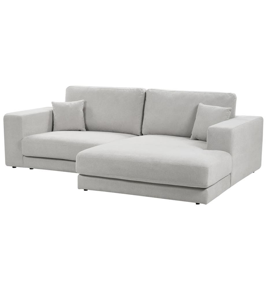 Canapé d'angle 3 places LOFOTEN Tissu Gris clair Côté gauche