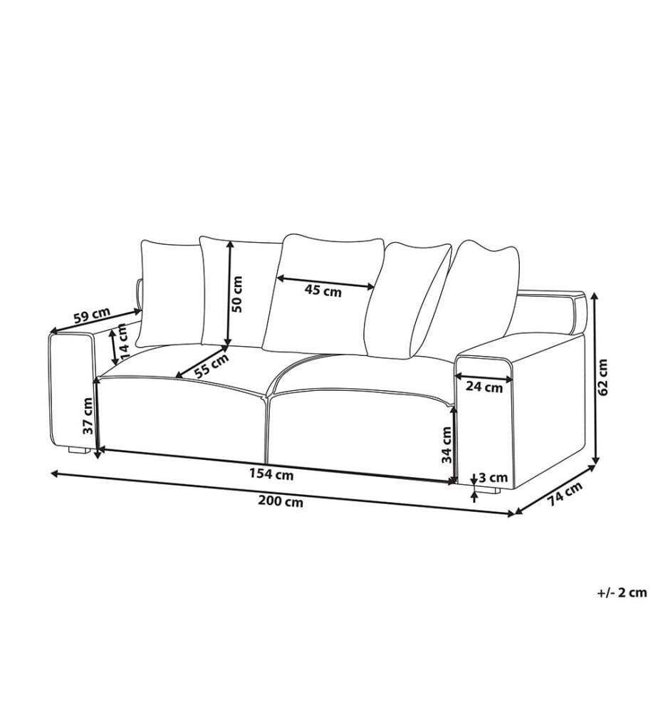 Sofa 3-Sitzer VISKAN Chenillegewebe Cremeweiss
