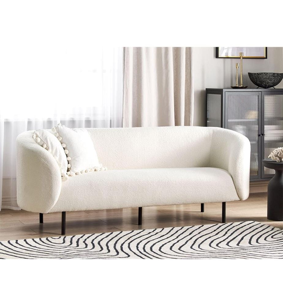 Sofa 3-Sitzer LOEN Bouclé Weiss