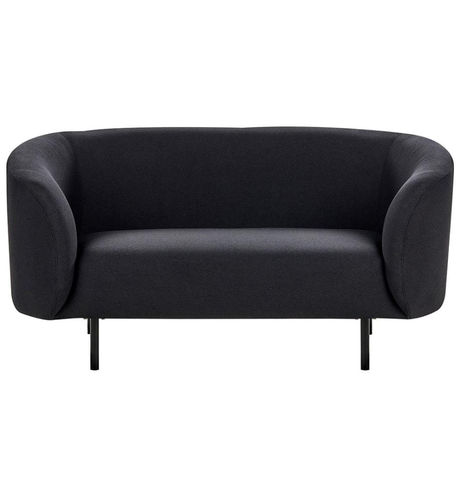 Sofa 2-Sitzer LOEN Stoff Schwarz