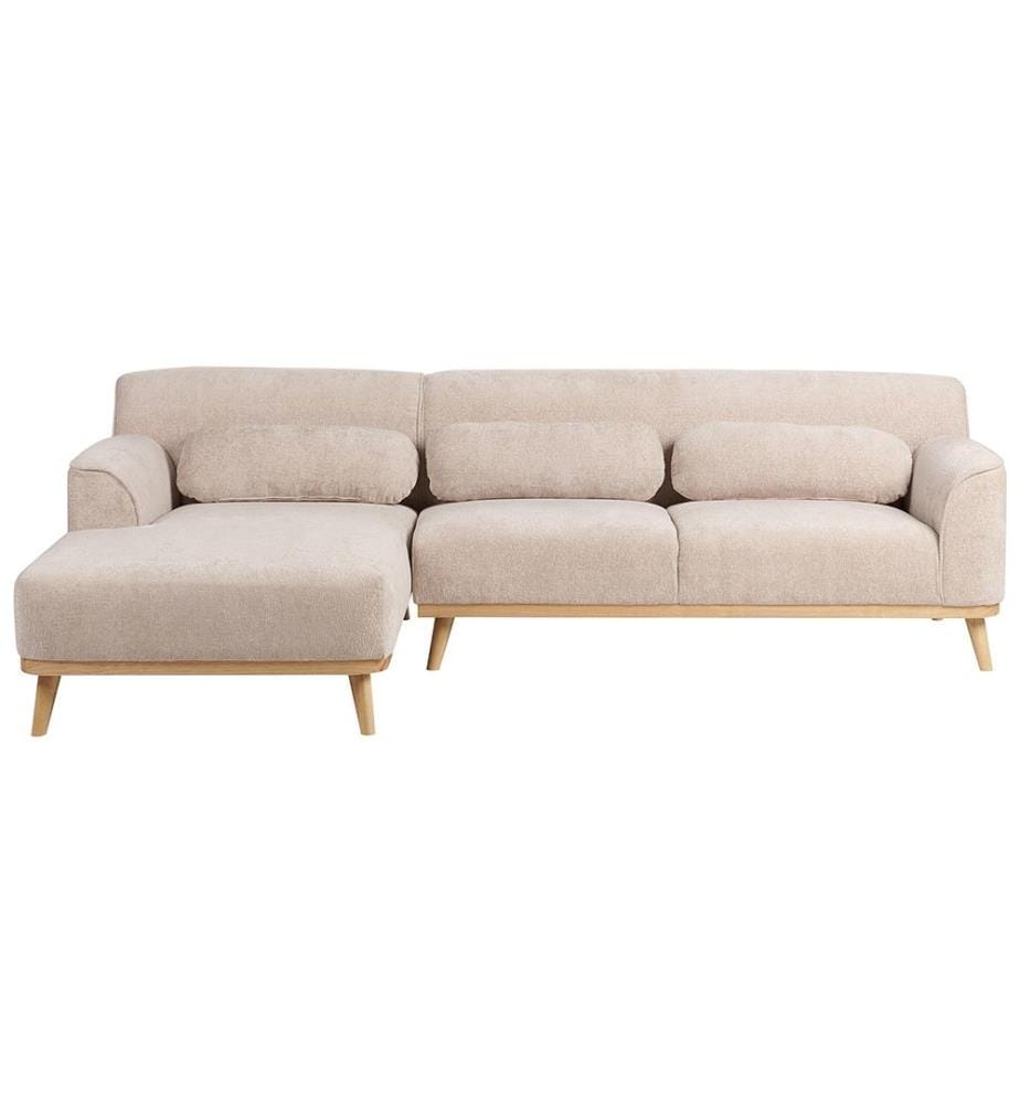 Divano angolare 3 posti SIMOS Ciniglia Beige Lato destro