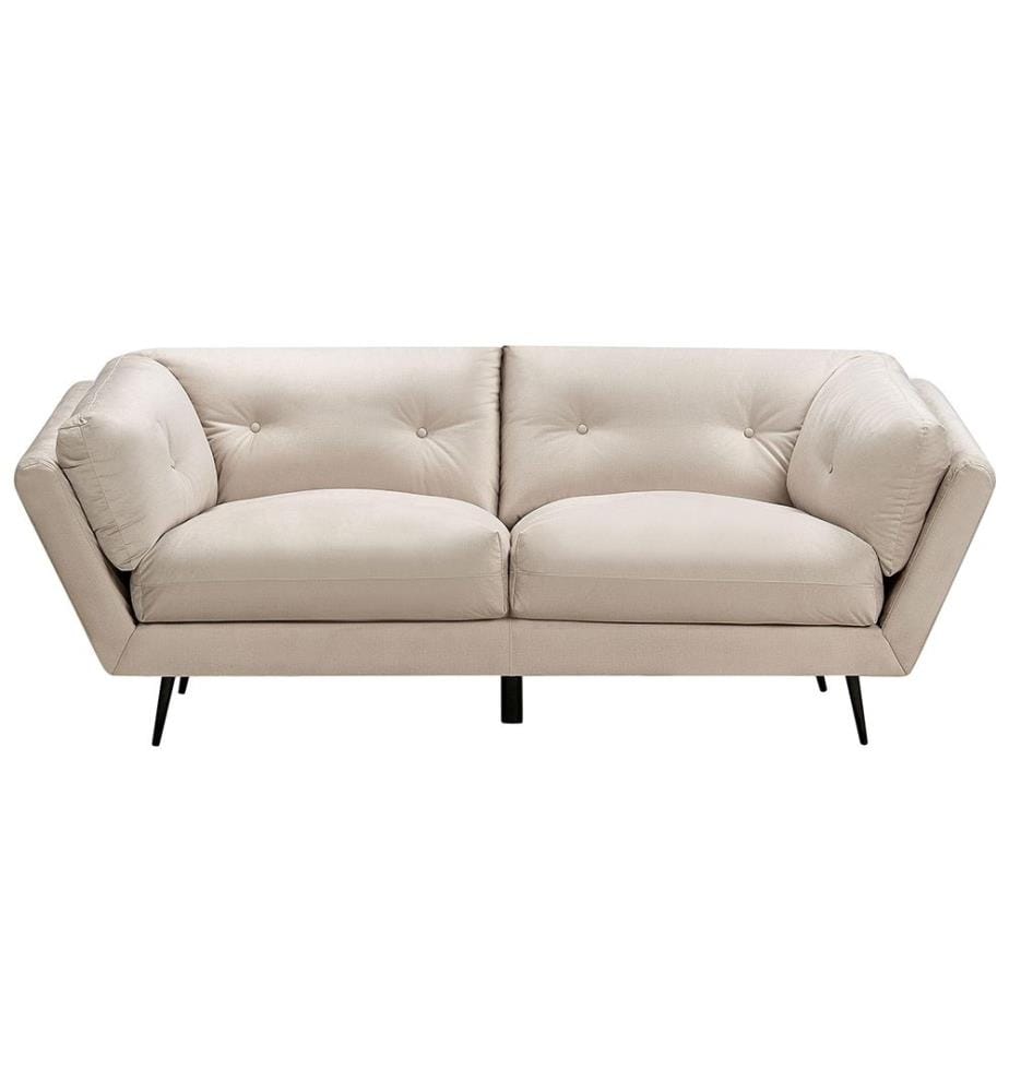 Sofa 3-Sitzer LENVIK Samtstoff Beige