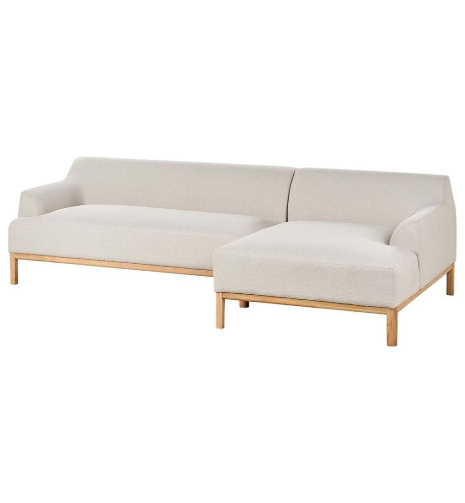 Ecksofa 3-Sitzer SOSJO Stoff Hellbeige linksseitig
