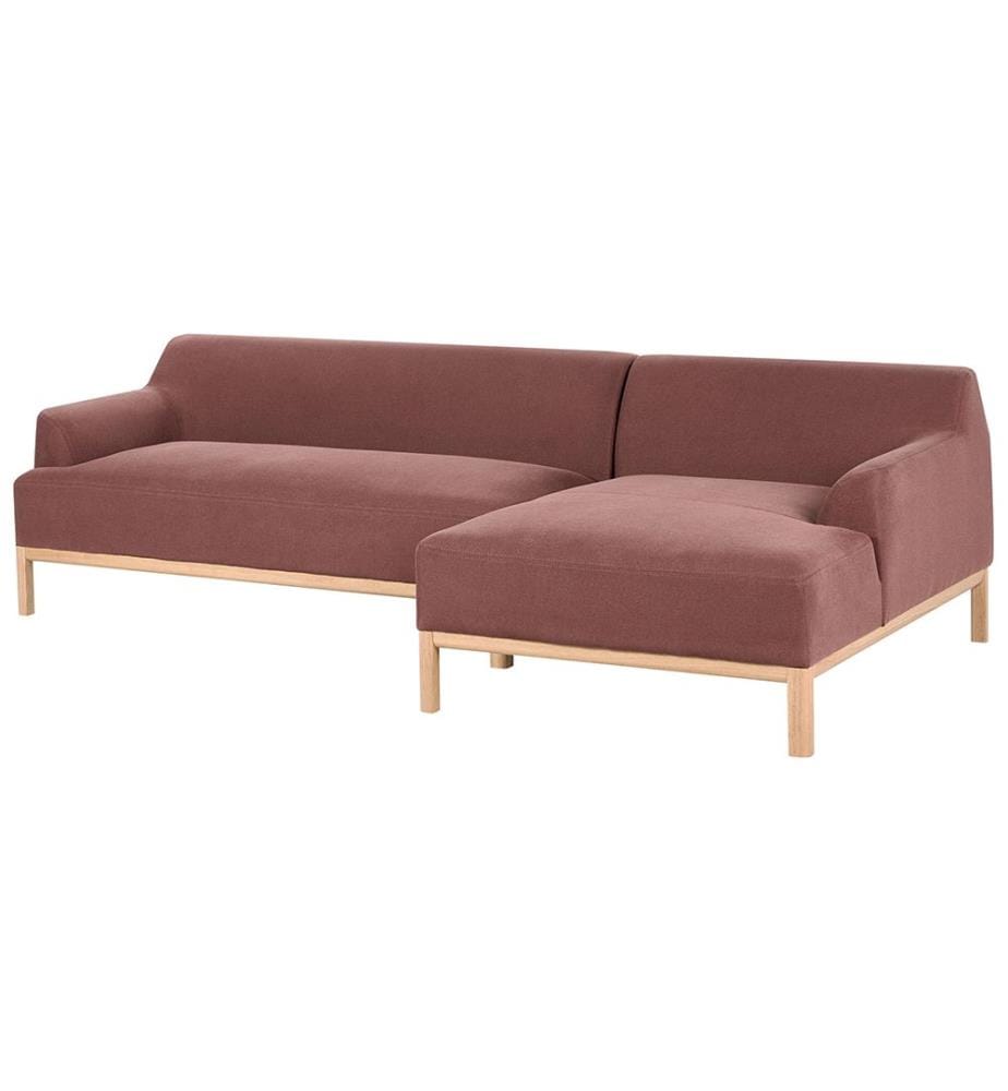 Ecksofa 3-Sitzer SOSJO Stoff Burgunderrot linksseitig