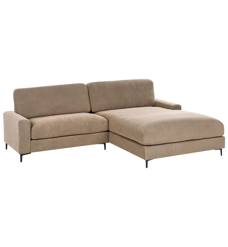 Ecksofa 3-Sitzer MALOY Stoff Braun linksseitig