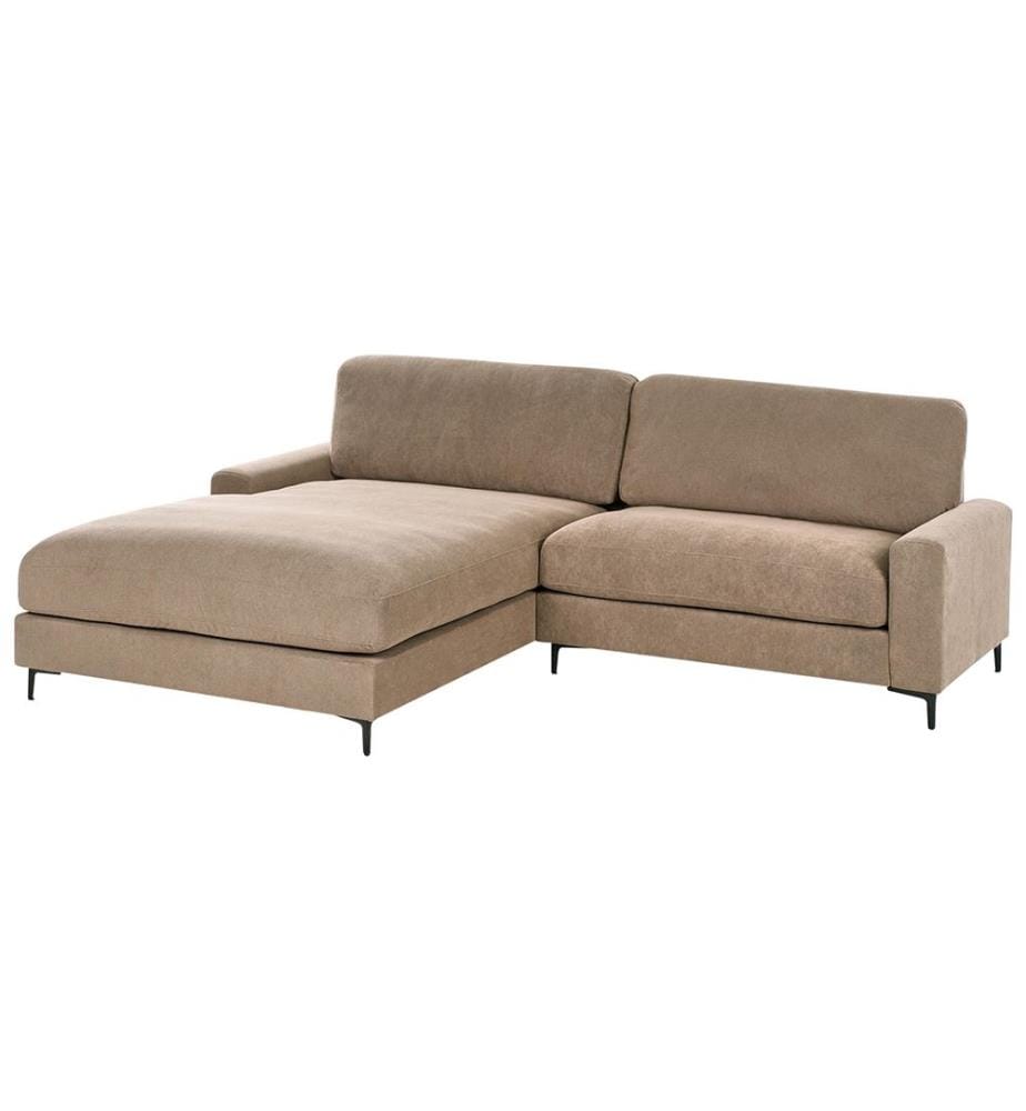 Ecksofa 3-Sitzer MALOY Stoff Braun rechtsseitig