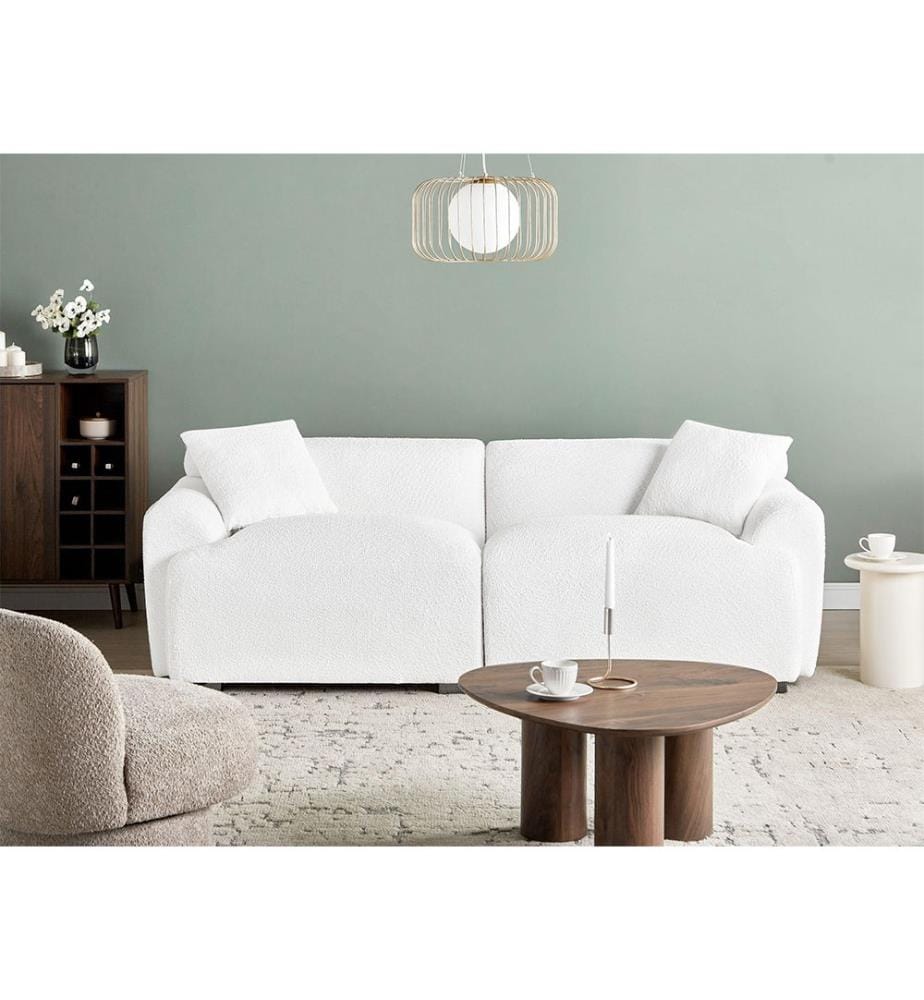 Sofa 3-Sitzer KORIO Bouclé Cremeweiss