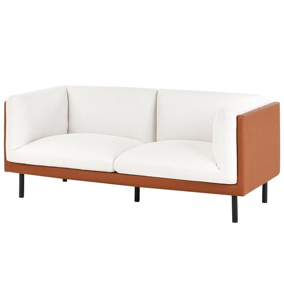 Sofa 2-Sitzer VORGOD Stoff Cremeweiss