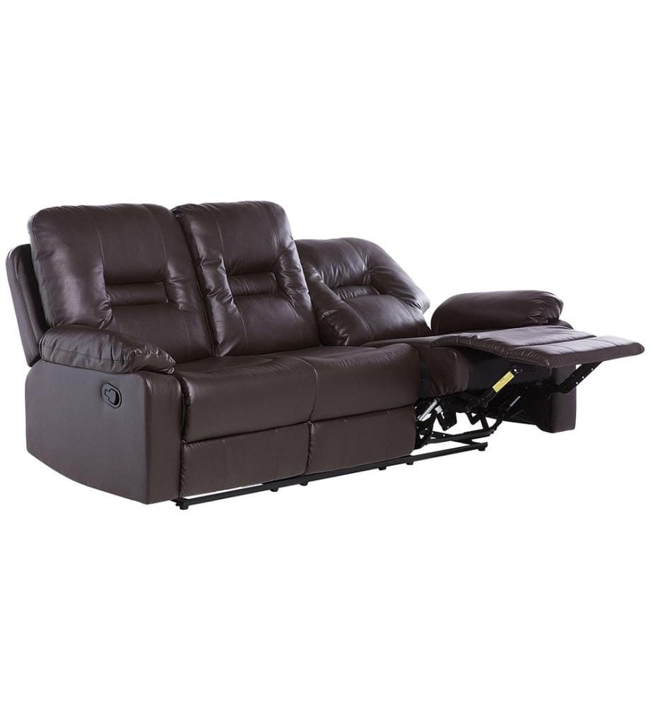 Sofa manuell verstellbar 3-Sitzer BERGEN Kunstleder Braun