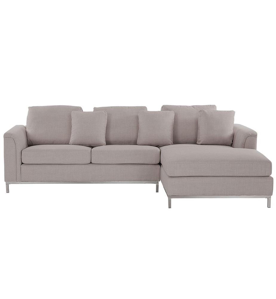 Canapé d'angle 4 places OSLO Tissu Beige Côté gauche