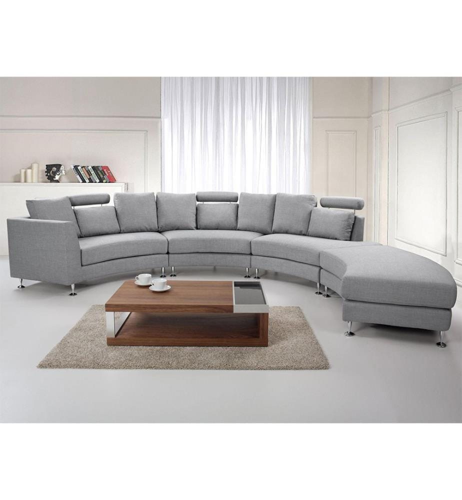 Halbrundes Sofa 7-Sitzer ROTUNDE Stoff Hellgrau