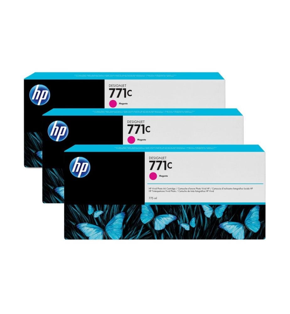 HP - Encre Nr. 771C (B6Y33A) Magenta (paquet de 3)