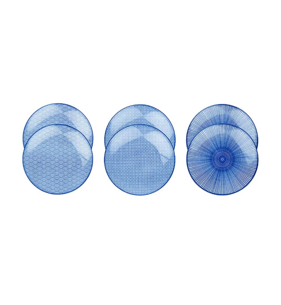 Set of 6 Bjorn Plates Ø 26 cm - Dark Blue