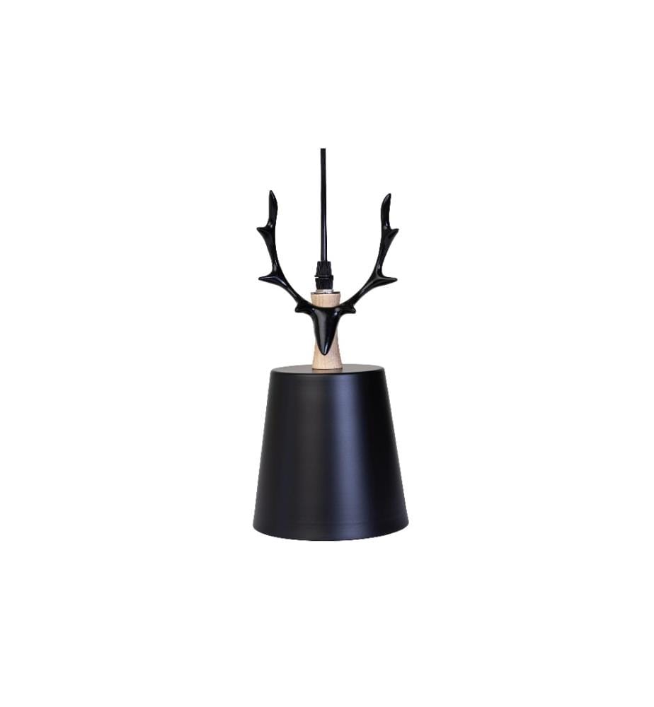 Antler 76 1x lampada a sospensione E27 - Nero