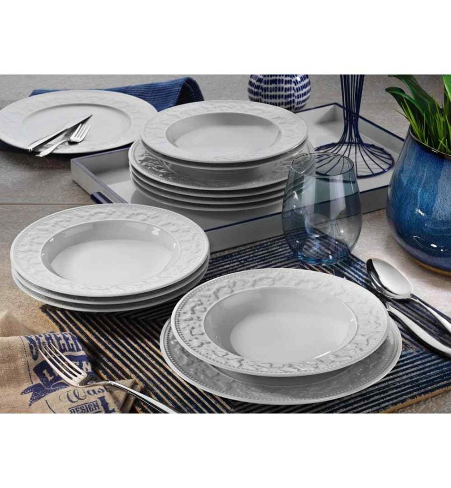 Table service - 24 pieces - white - porcelain