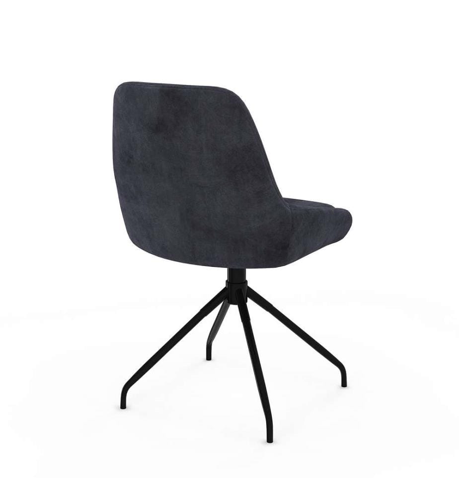 Set aus 4 Stühlen Olivia mit drehbarer Sitzfläche und Metallfüssen - Dunkelgrau