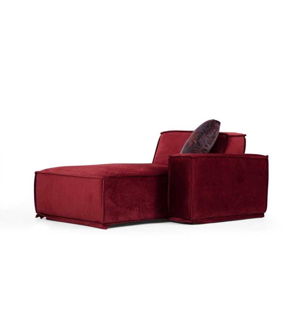 Corner sofa, Burgundy, beechwood - chipboard frame, polyester fabric