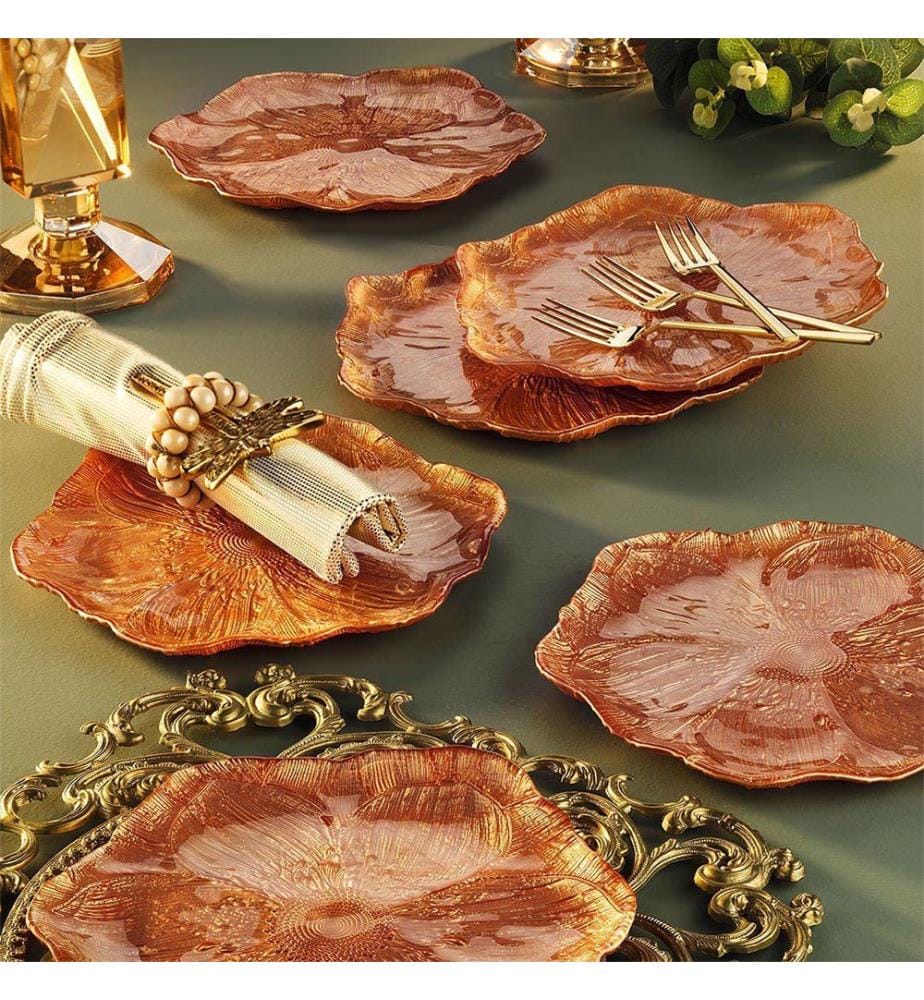 Dessert Plate Set (6 Pieces) - Orange