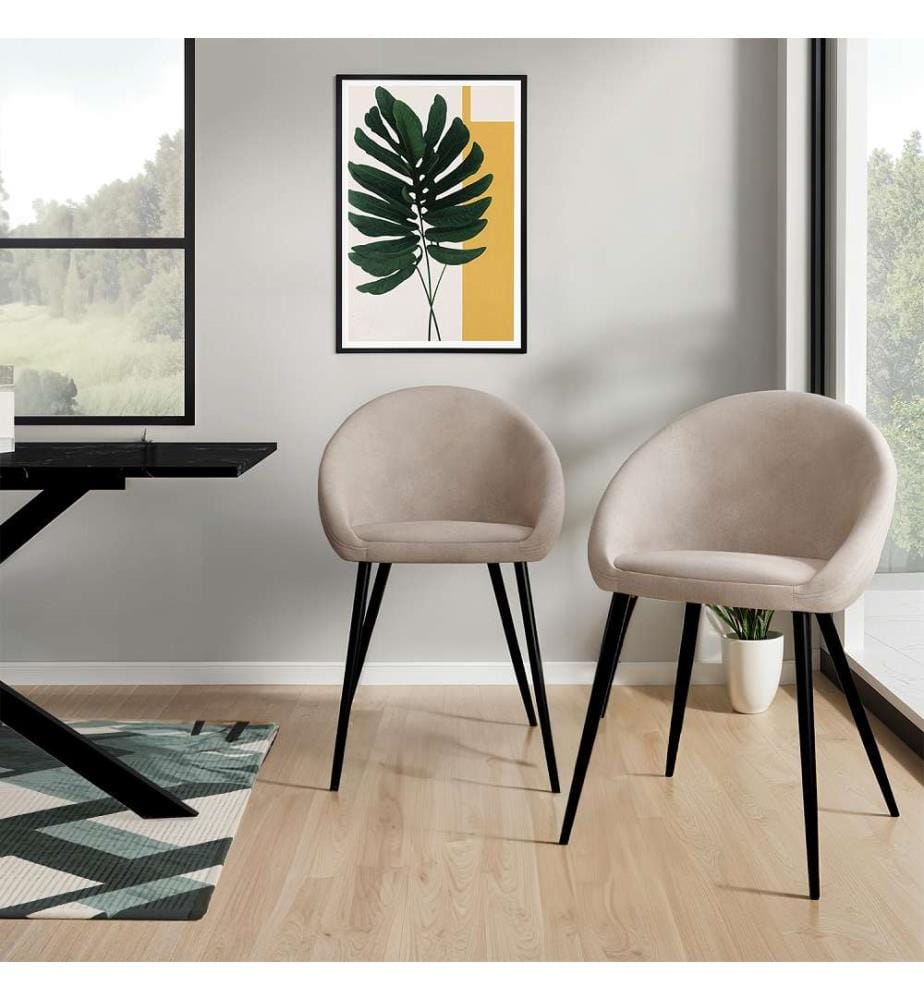 Lot de 2 Chaises Dory - Taupe