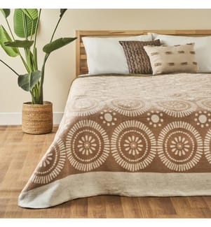 Couverture double Oriane 180x220 cm - Beige